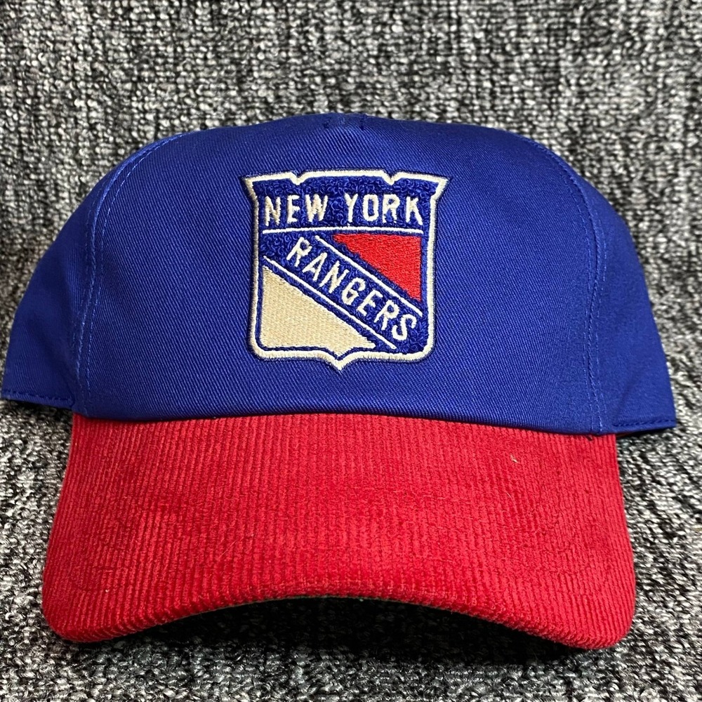 American Needle New York Rangers Hat Corduroy Brim Red Blue Snapback NHL Cap